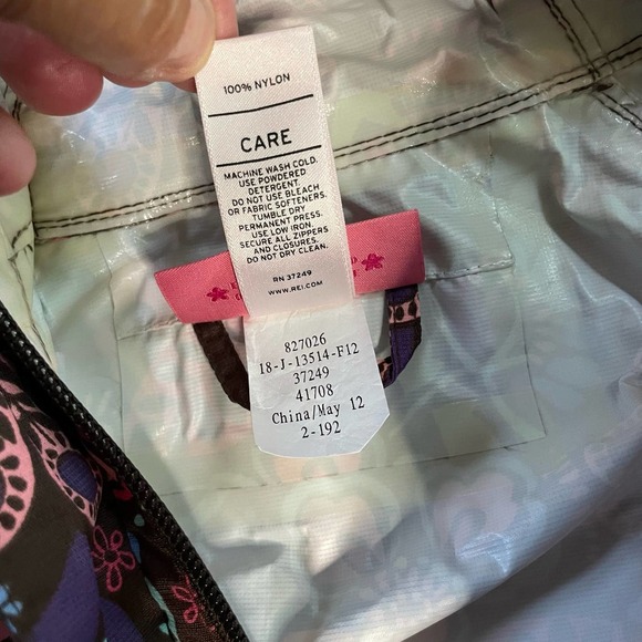 Girls REI Floral Raincoat Jacket L 14 16 EUC - Picture 4 of 8